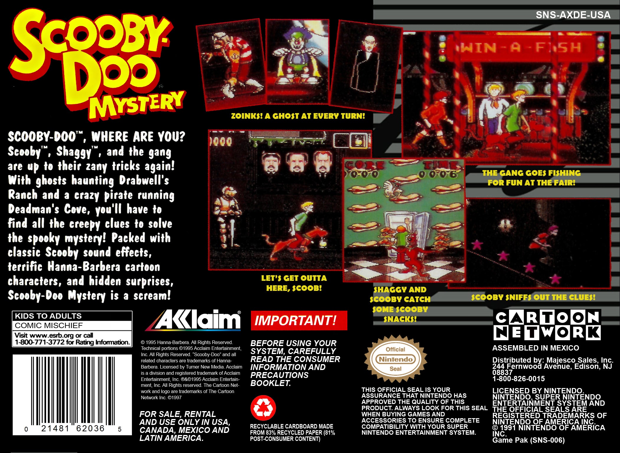 Scooby Doo Mystery SNES - Video Game - Used - CaveGamers - Image 2