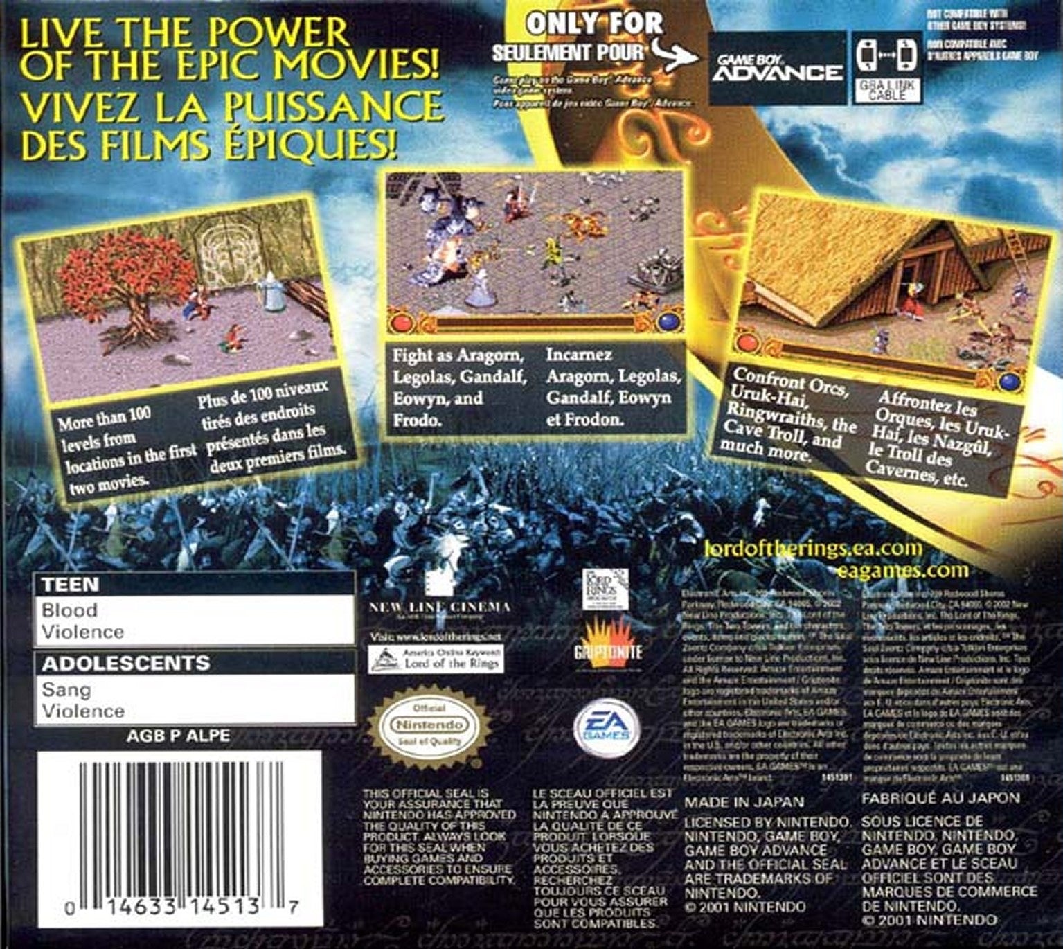 The Lord of the Rings: The Two Towers Game Boy Advance - Video Game - Used - CaveGamers - Image 2