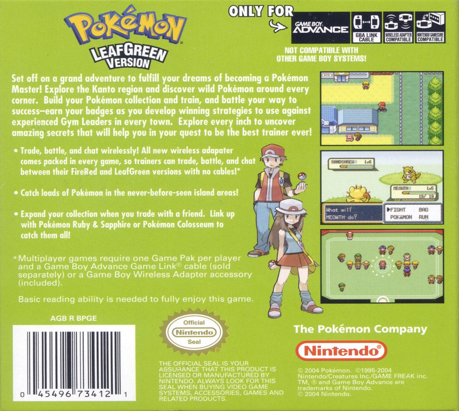 Pokemon LeafGreen Version Game Boy Advance - Video Game - Used - CaveGamers - Image 2