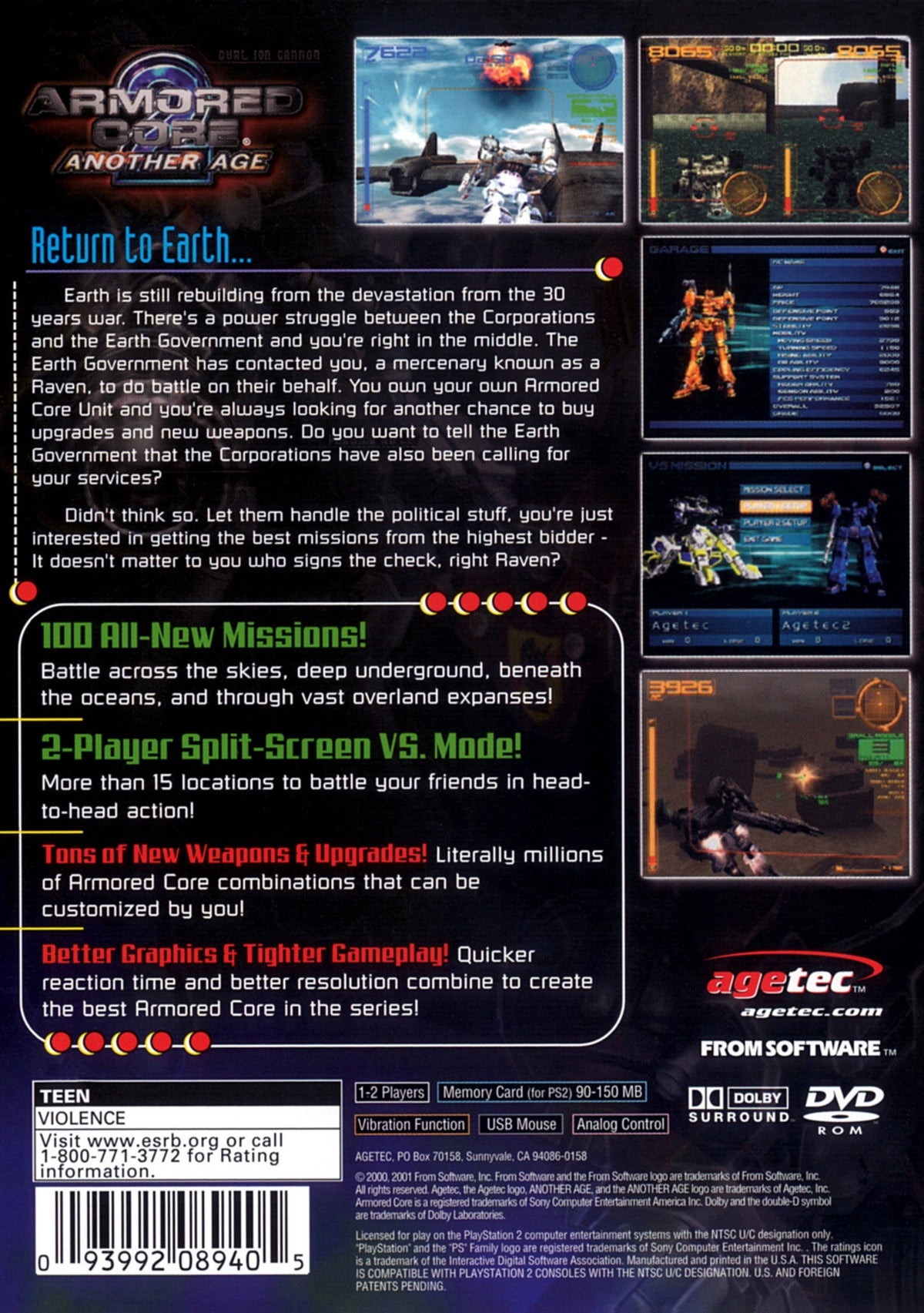Armored Core 2 Another Age PS2 - Video Game - Used - CaveGamers - Image 2