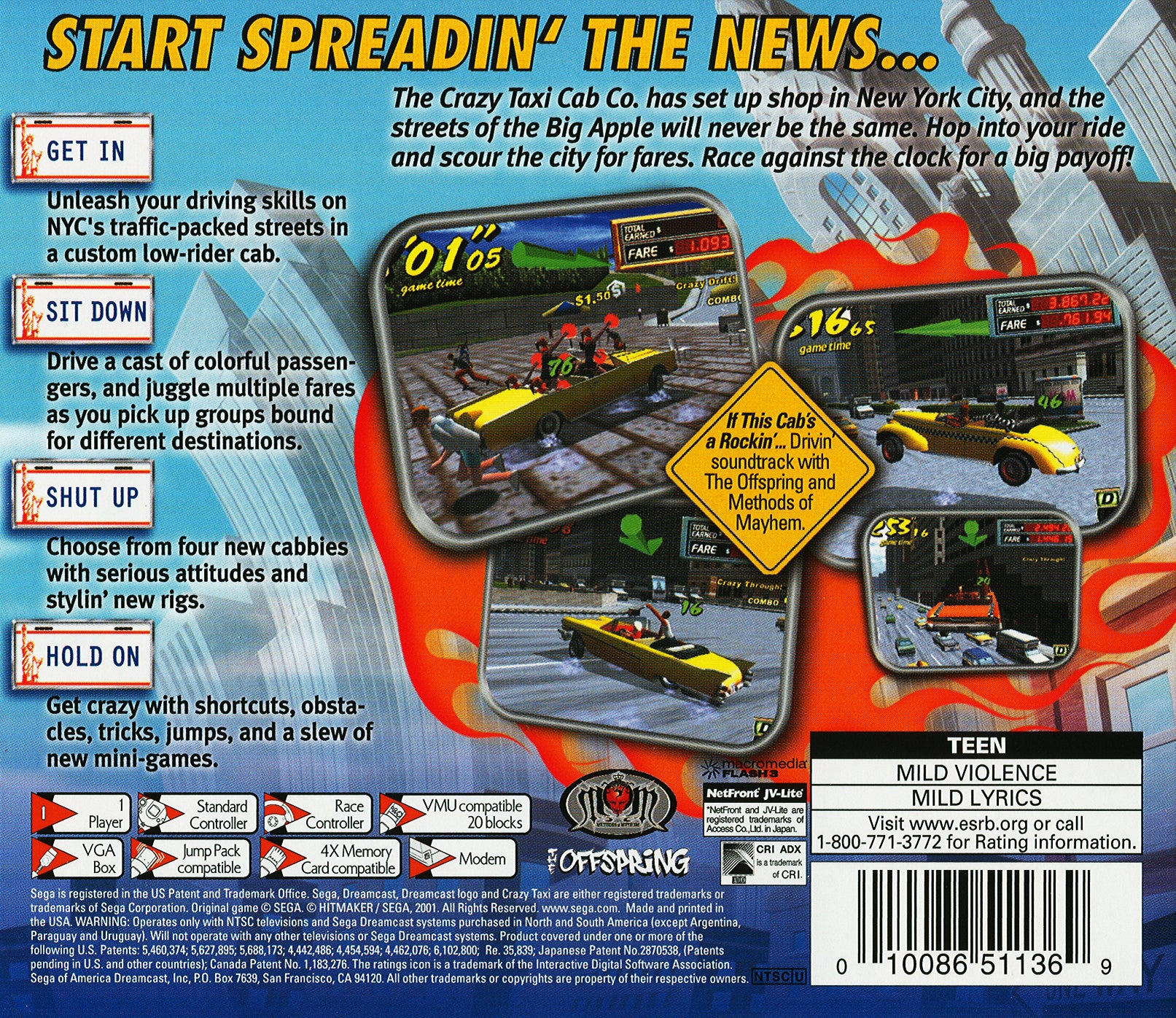 Crazy Taxi 2 DreamCast - Video Game - Used - CaveGamers - Image 2