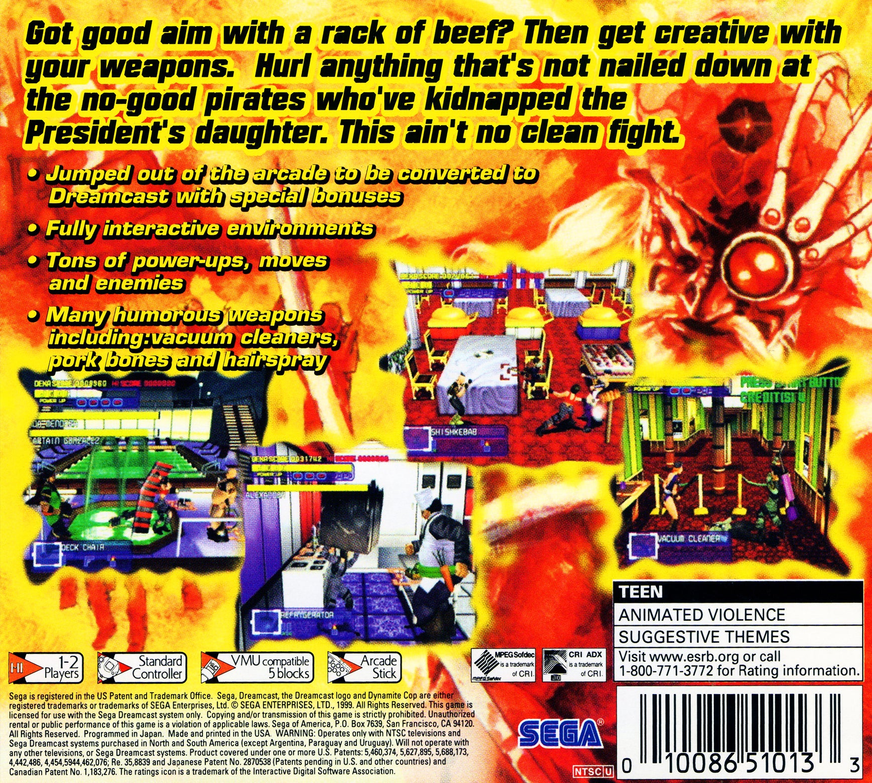 Dynamite Cop DreamCast - Video Game - Used - CaveGamers - Image 2