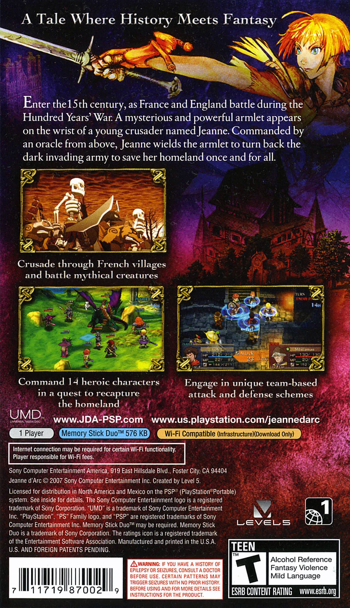 Jeanne d'Arc PSP - Video Game - Used - CaveGamers - Image 2