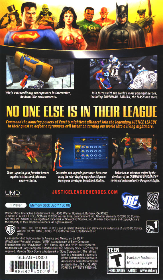 Justice League Heroes PSP - Video Game - Used - CaveGamers - Image 2
