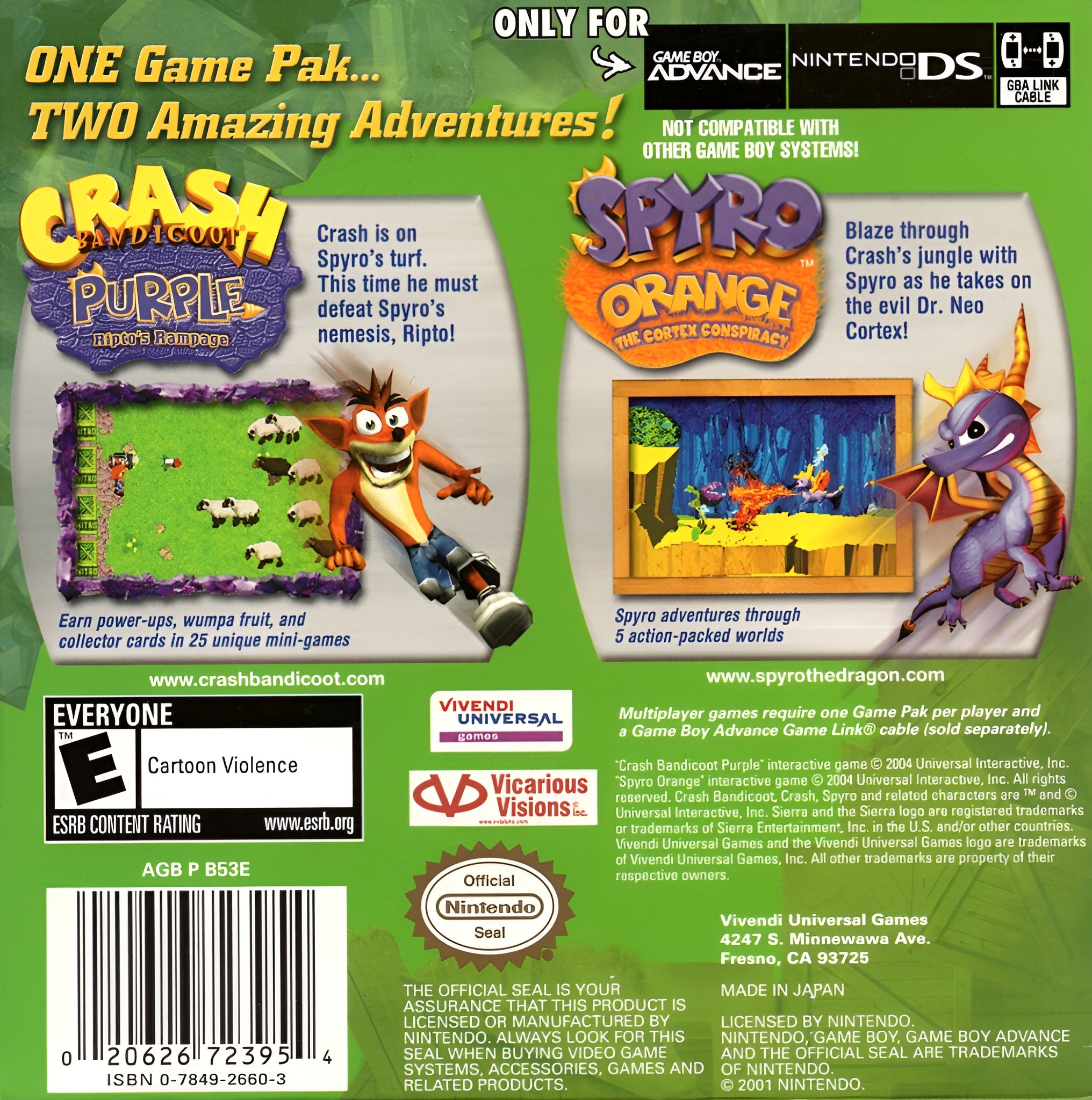 Crash & Spyro Superpack Game Boy Advance - Video Game - Used - CaveGamers - Image 2