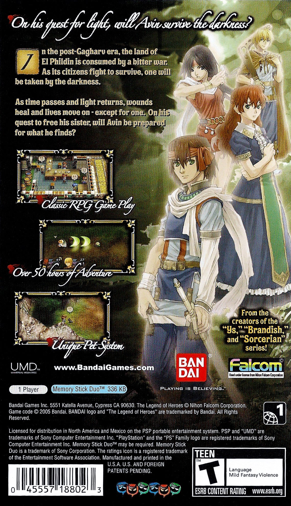 Legend of Heroes A Tear of Vermillion PSP - Video Game - Used - CaveGamers - Image 2