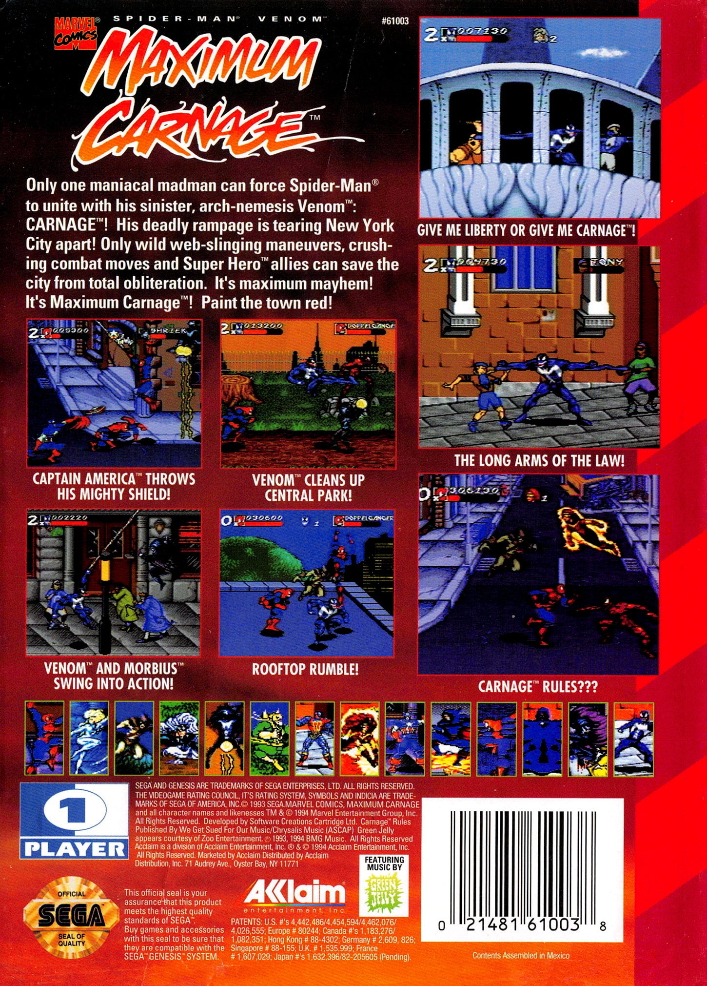 Spiderman Maximum Carnage Genesis - Video Game - Used - CaveGamers - Image 2