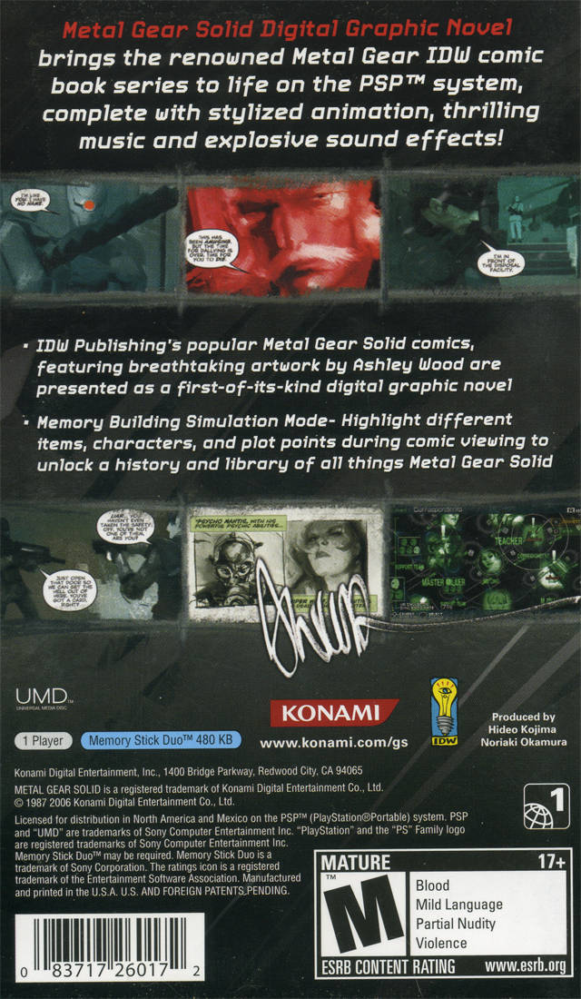 Metal Gear Solid Digital Graphic Novel PSP - Video Game - Used - CaveGamers - Image 2