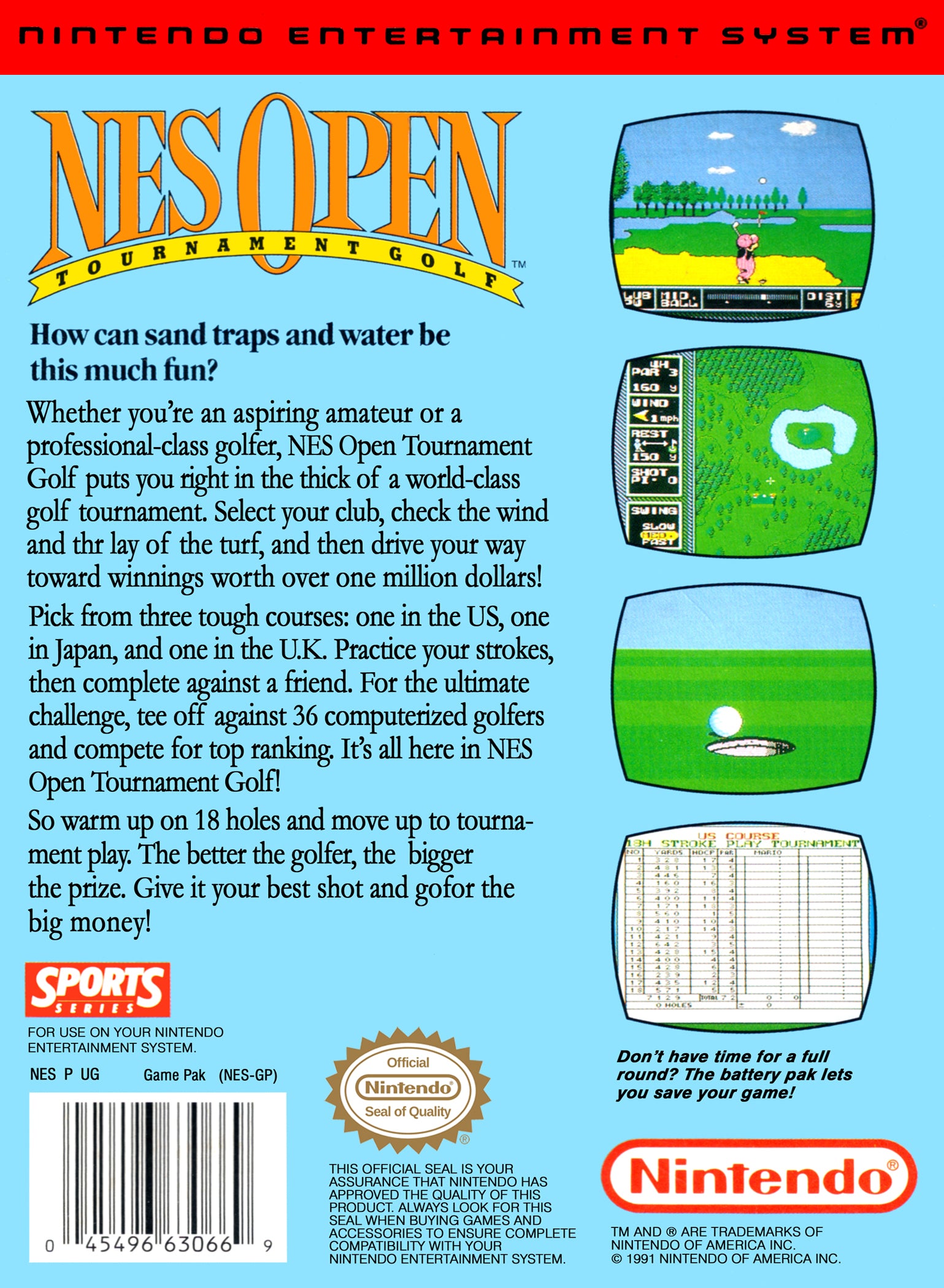 NES Open Tournament Golf - Video Game - Used - CaveGamers - Image 2