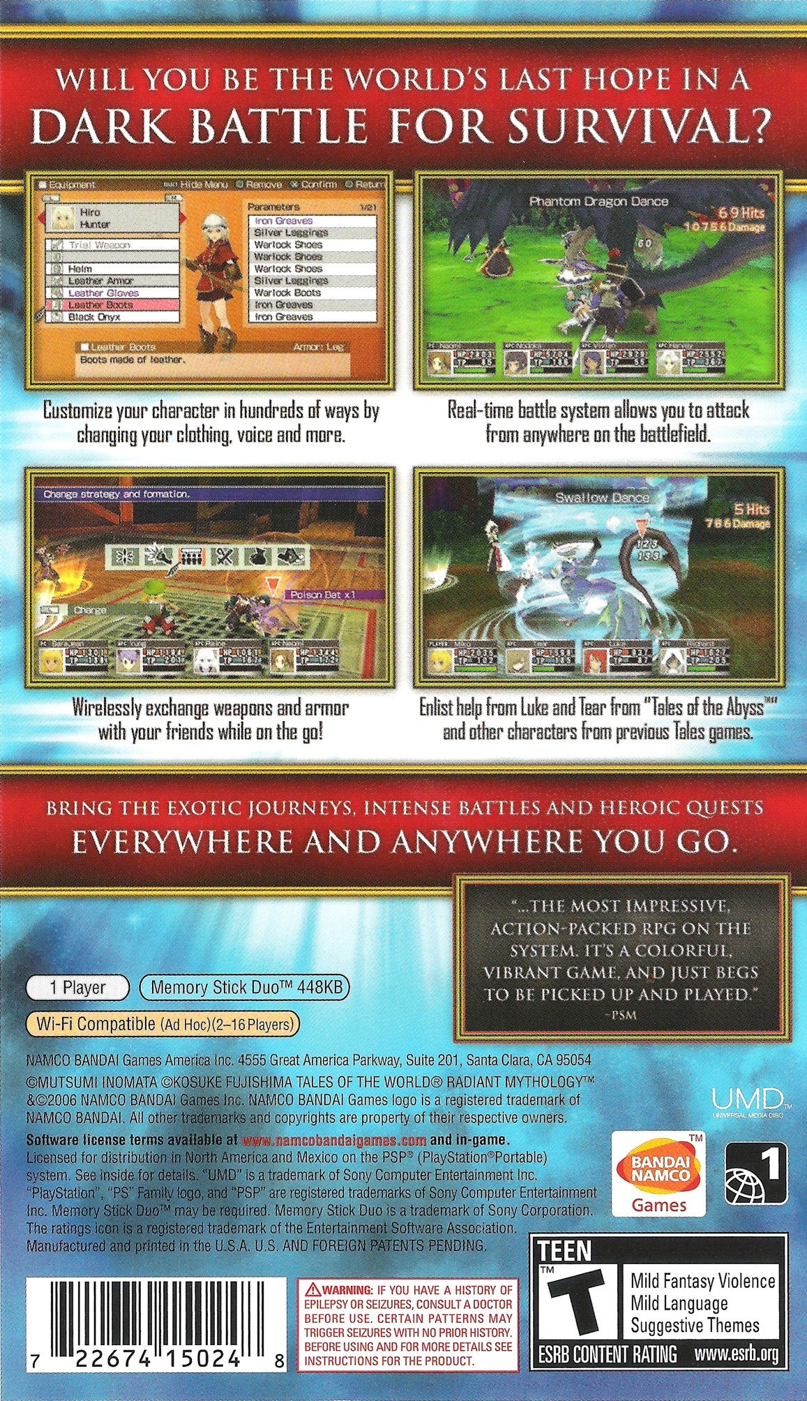 Tales of the World Radiant Mythology PSP - Video Game - Used - CaveGamers - Image 2