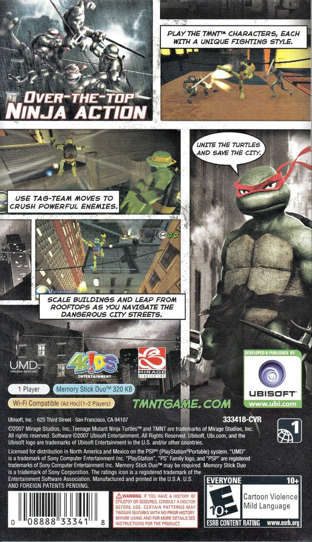 Teenage Mutant Ninja Turtles PSP - Video Game - Used - CaveGamers - Image 2