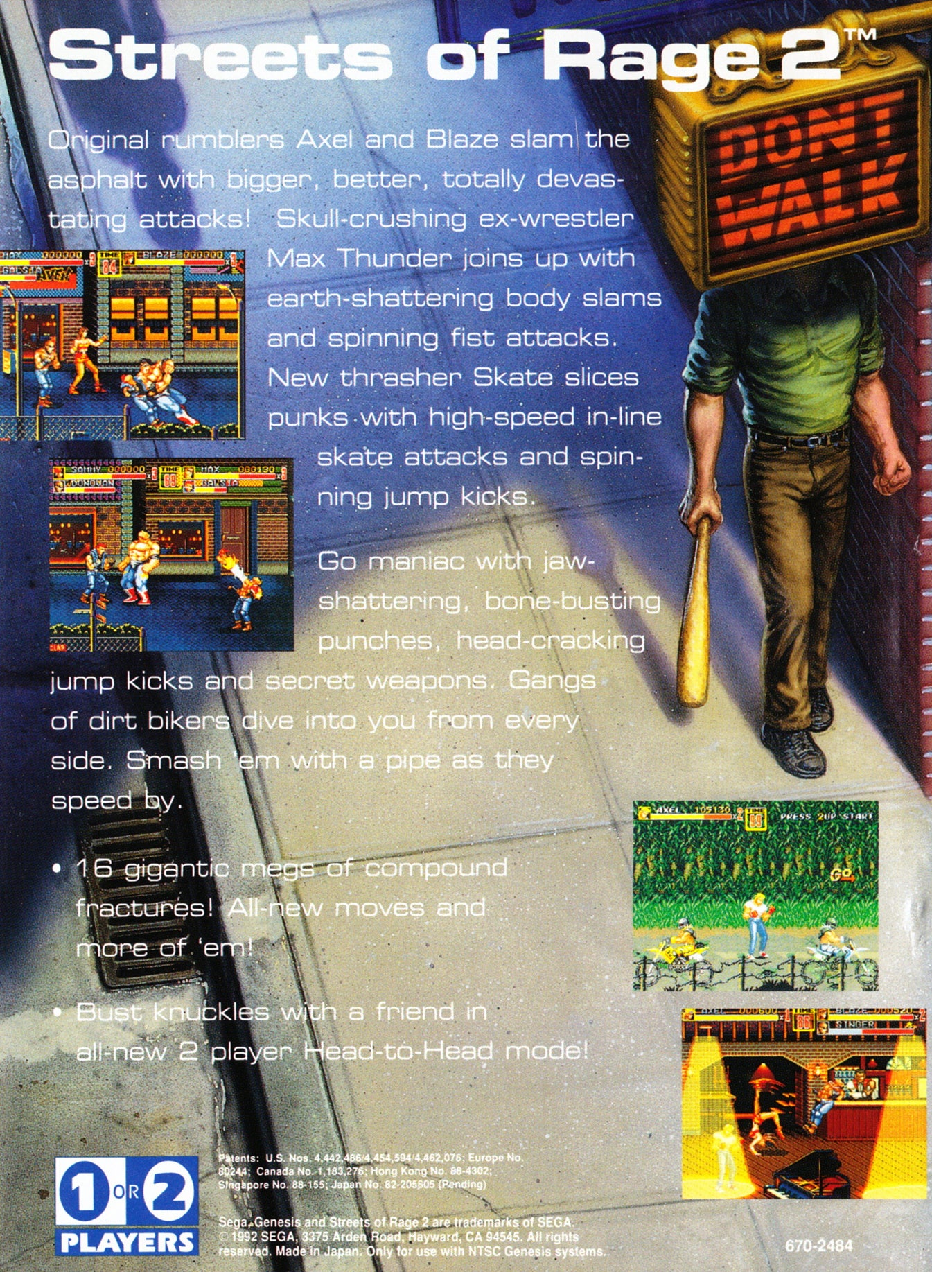 Streets of Rage 2 Genesis - Video Game - Used - CaveGamers - Image 2