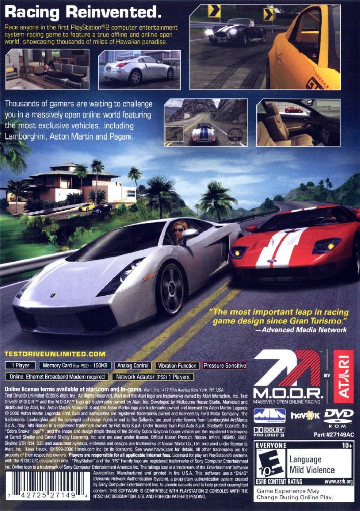 Test Drive Unlimited PS2 - Video Game - Used - CaveGamers - Image 2