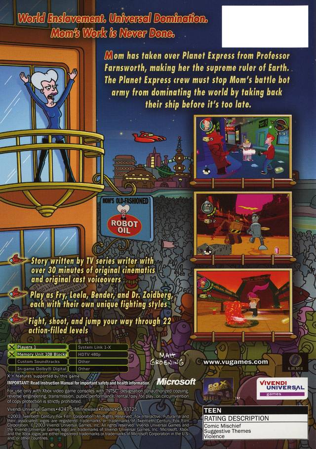 Futurama Xbox - Video Game - Used - CaveGamers - Image 2