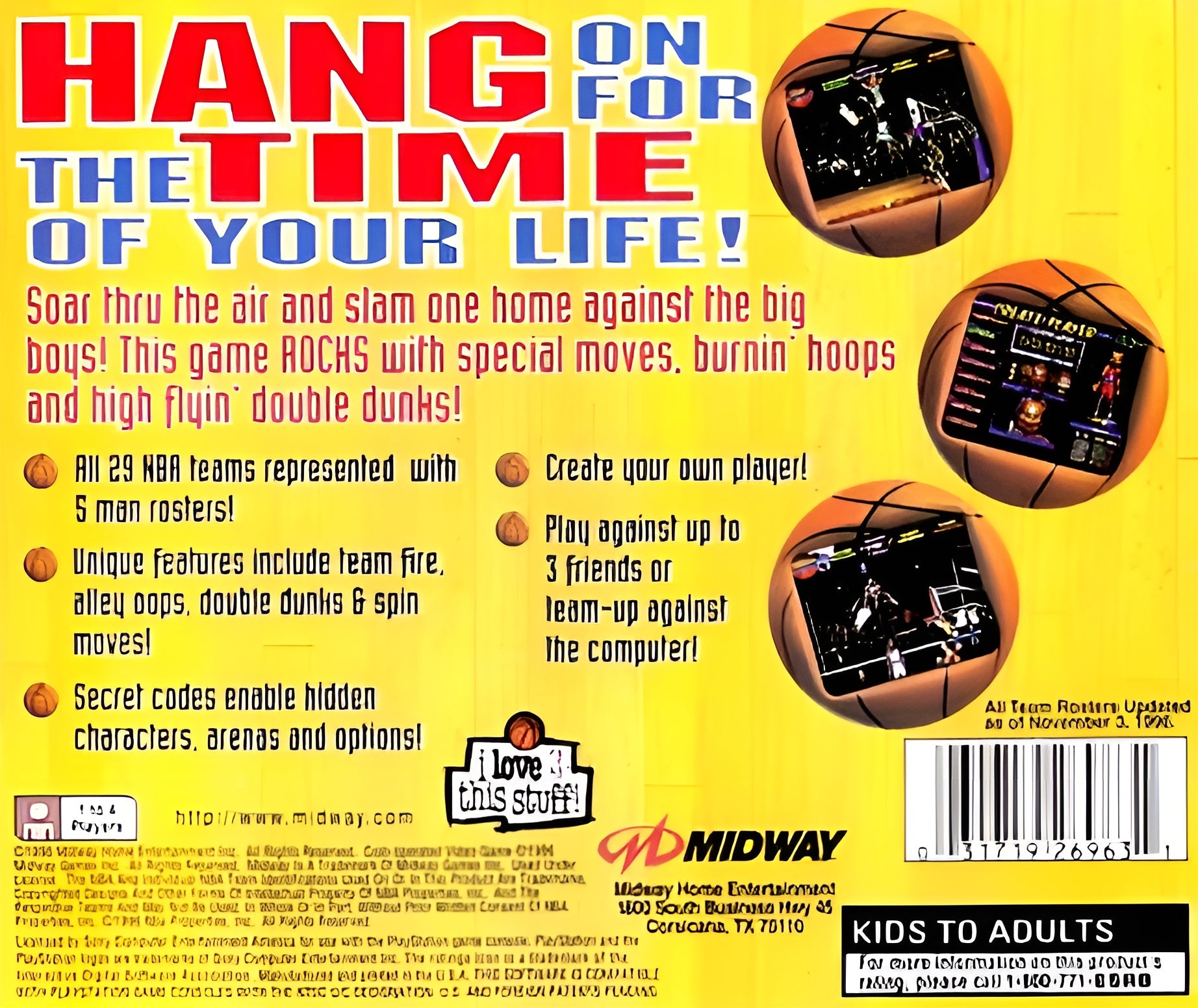 NBA Hangtime Playstation - Video Game - Used - CaveGamers - Image 2