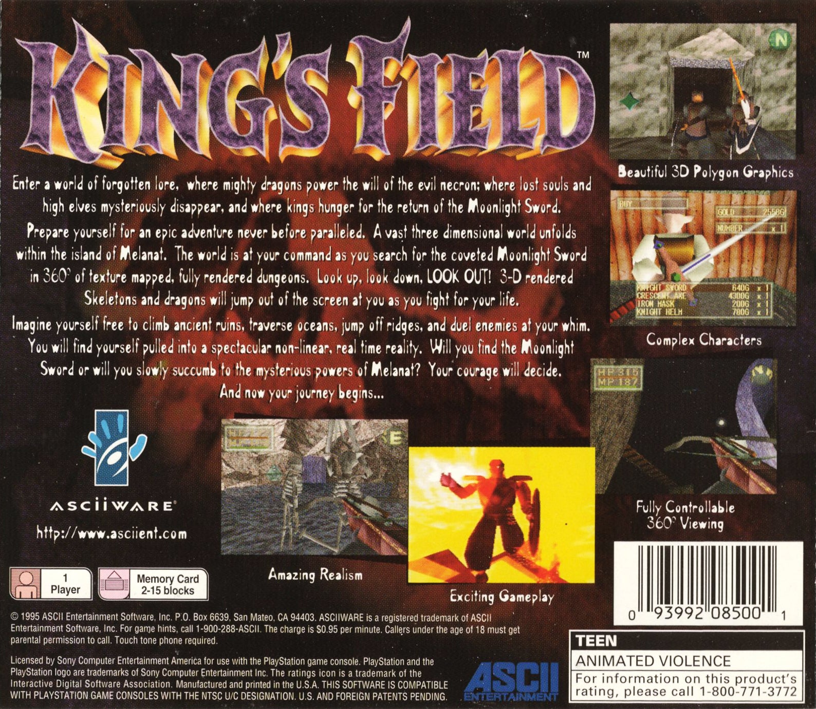King's Field Playstation - Video Game - Used - CaveGamers - Image 2