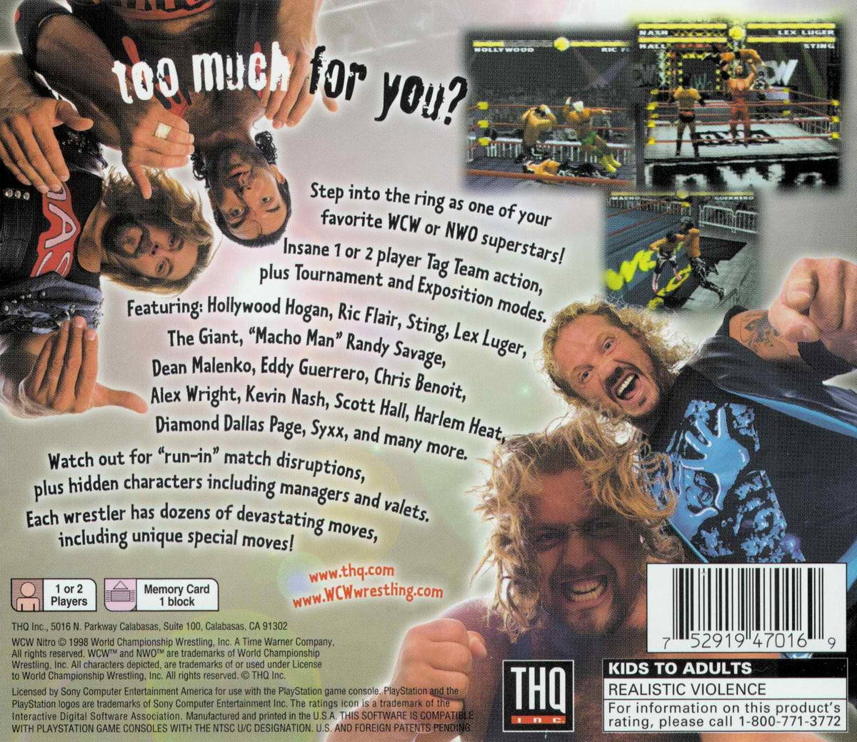 WCW Nitro Playstation - Video Game - Used - CaveGamers - Image 2