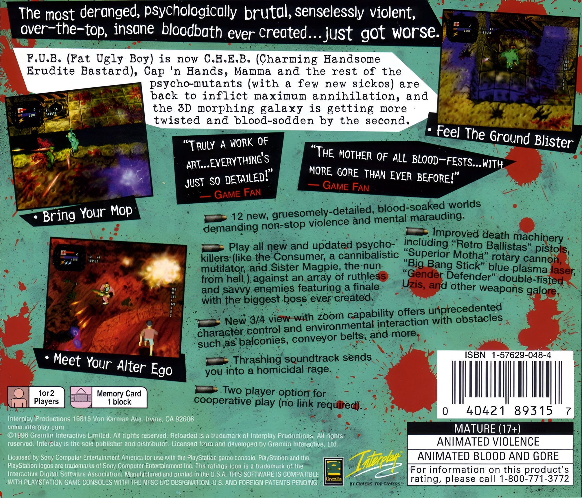 Re-Loaded Playstation - Video Game - Used - CaveGamers - Image 2