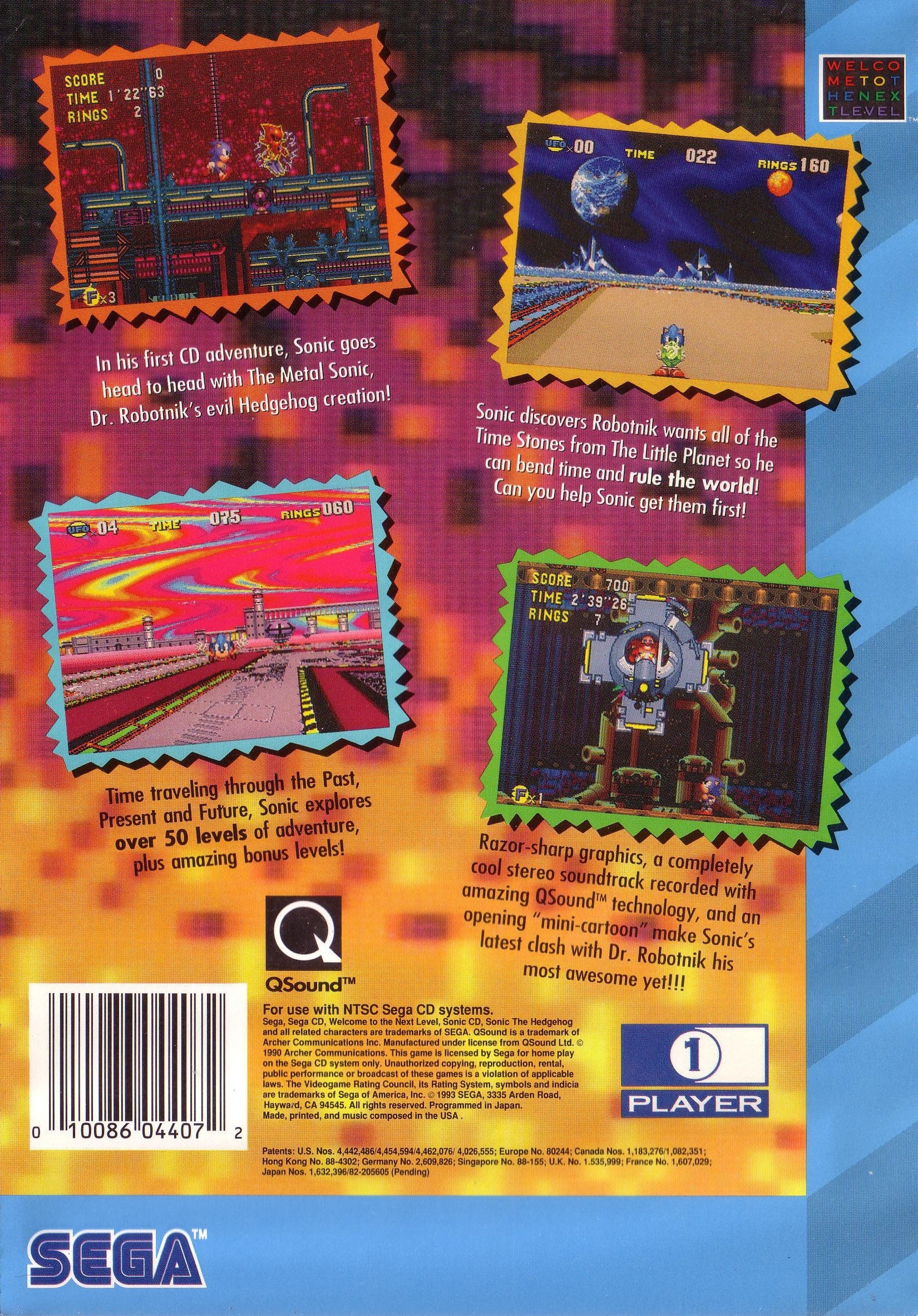 Sonic CD Sega CD - Video Game - Used - CaveGamers - Image 2
