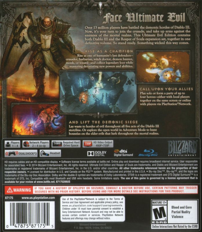 Diablo III: Ultimate Evil Edition PS3 - Video Game - Used - CaveGamers - Image 2
