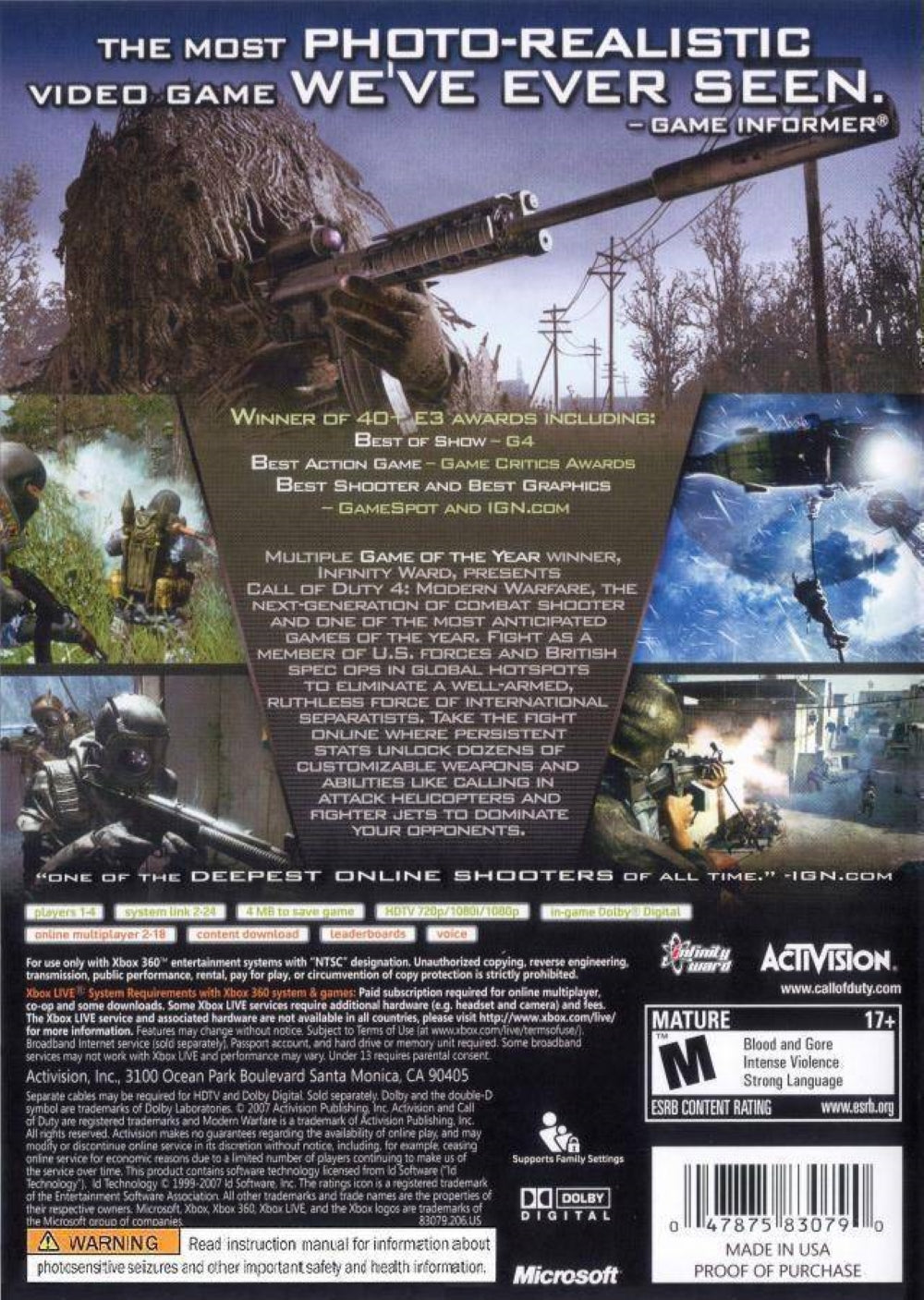 Call of Duty 4 Modern Warfare [Game of the Year] Xbox 360 - Video Game - Used - CaveGamers - Image 2
