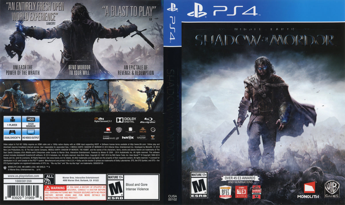 Middle Earth: Shadow of Mordor PS4 - Video Game - Used - CaveGamers - Image 4