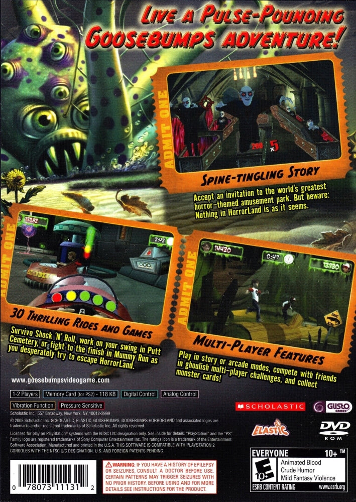 Goosebumps HorrorLand PS2 - Video Game - Used - CaveGamers - Image 2