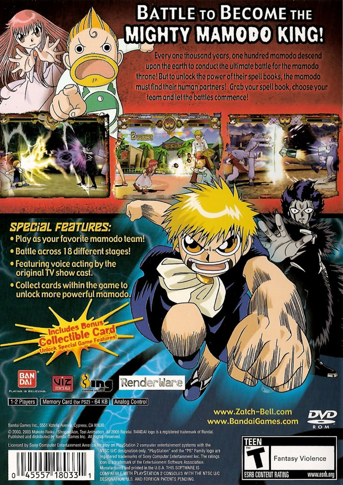 Zatch Bell: Mamodo Battles PS2 - Video Game - Used - CaveGamers - Image 2