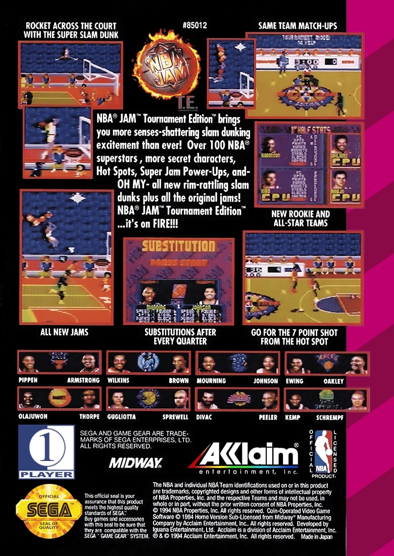 NBA Jam Tournament Edition GameGear - Video Game - Used - CaveGamers - Image 2