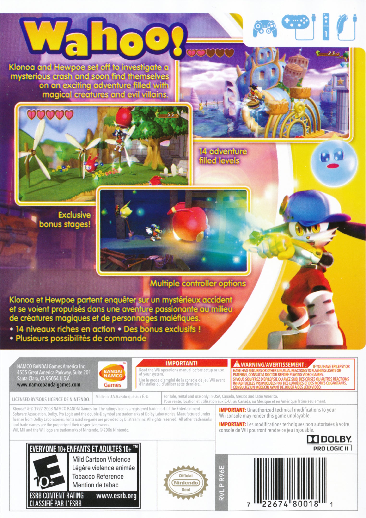 Klonoa Wii - Video Game - Used - CaveGamers - Image 2