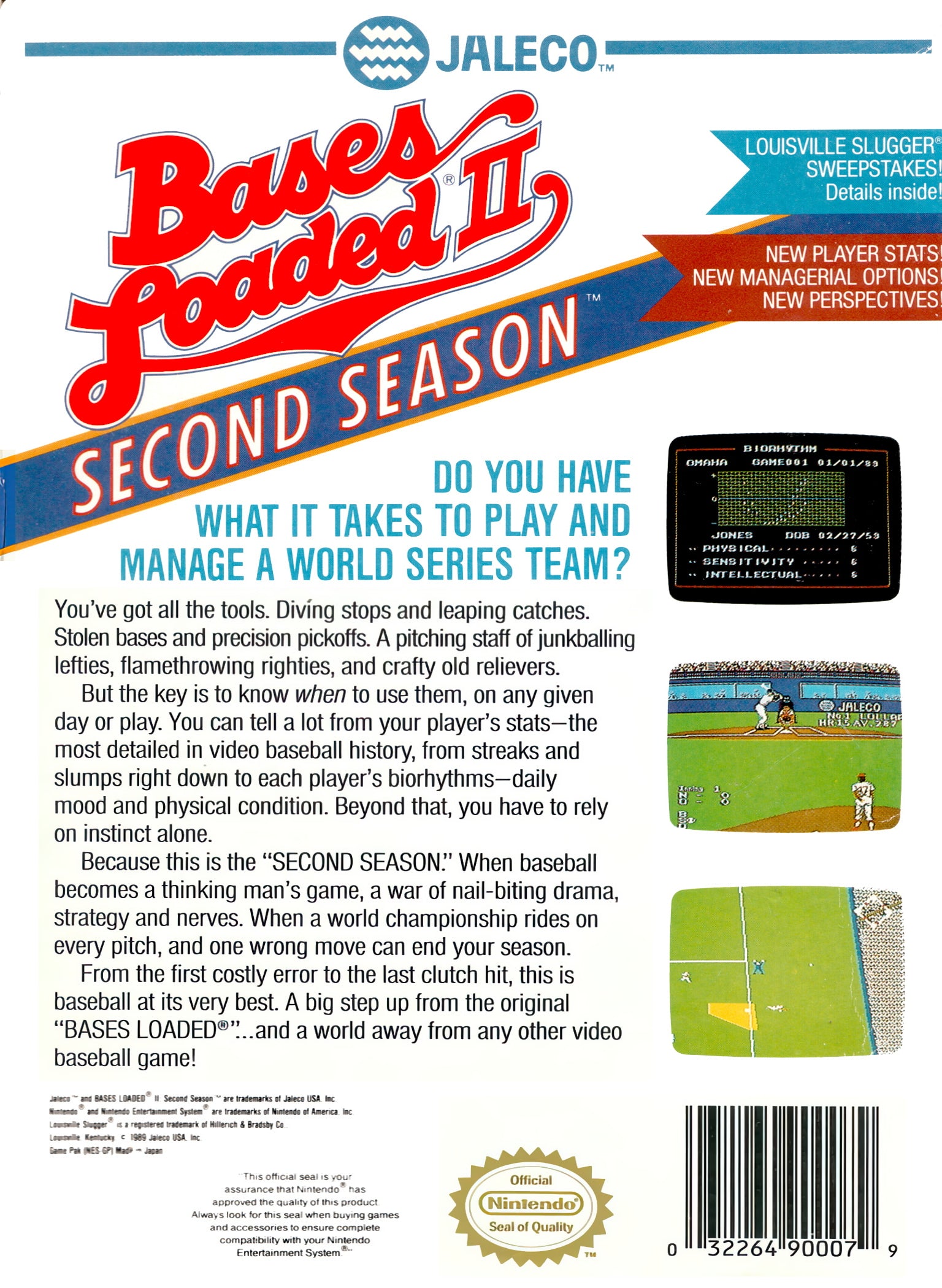 Bases Loaded II: Second Season NES - Video Game - Used - CaveGamers - Image 2