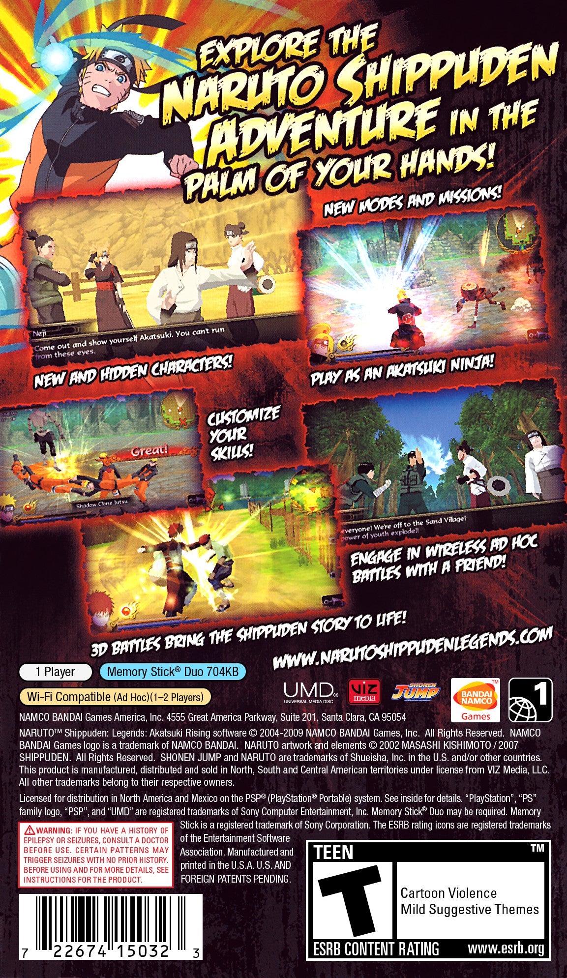 Naruto Shippuden Legends: Akatsuki Rising PSP - Video Game - Used - CaveGamers - Image 2