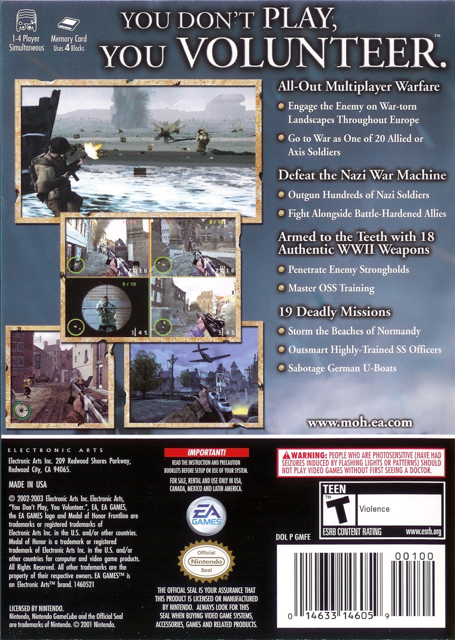 Medal of Honor Frontline GameCube - Video Game - Used - CaveGamers - Image 2