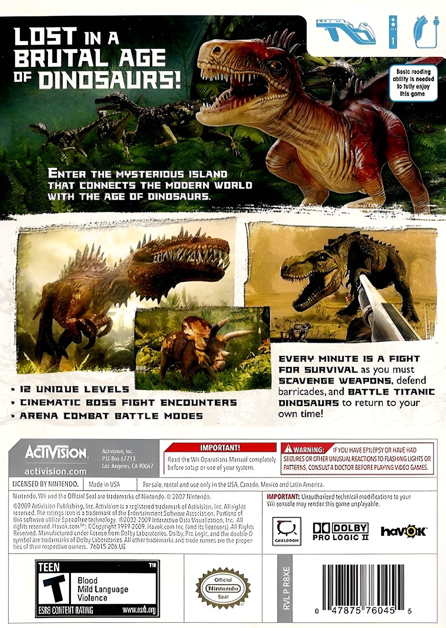 Jurassic: The Hunted Wii - Video Game - Used - CaveGamers - Image 2