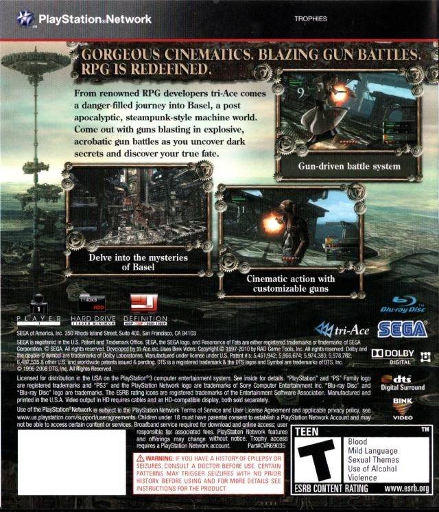 Resonance of Fate PS3 - Video Game - Used - CaveGamers - Image 2