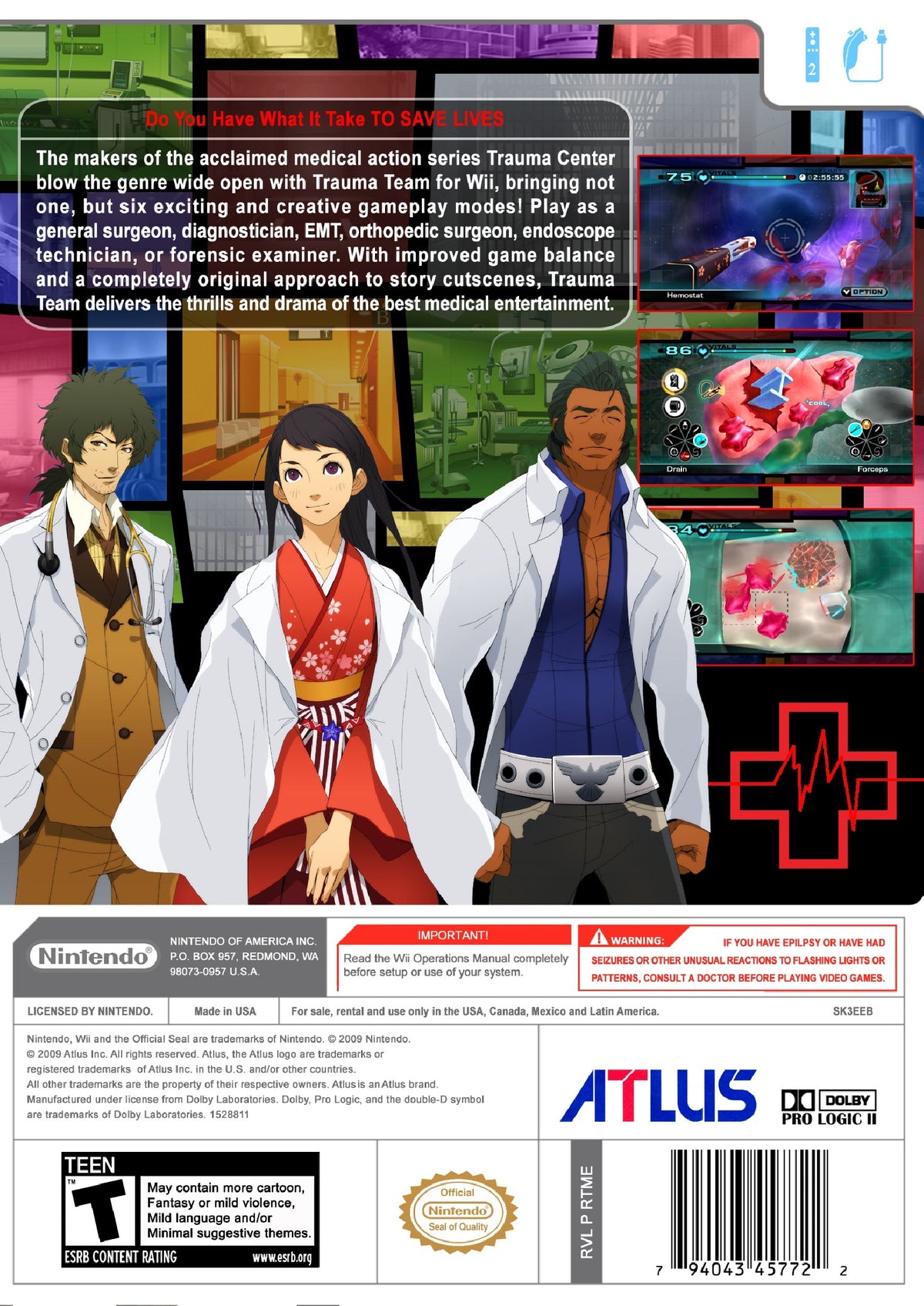 Trauma Team Wii - Video Game - Used - CaveGamers - Image 2