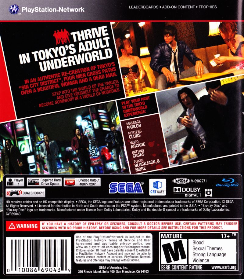 Yakuza 4 PS3 - Video Game - Used - CaveGamers - Image 2