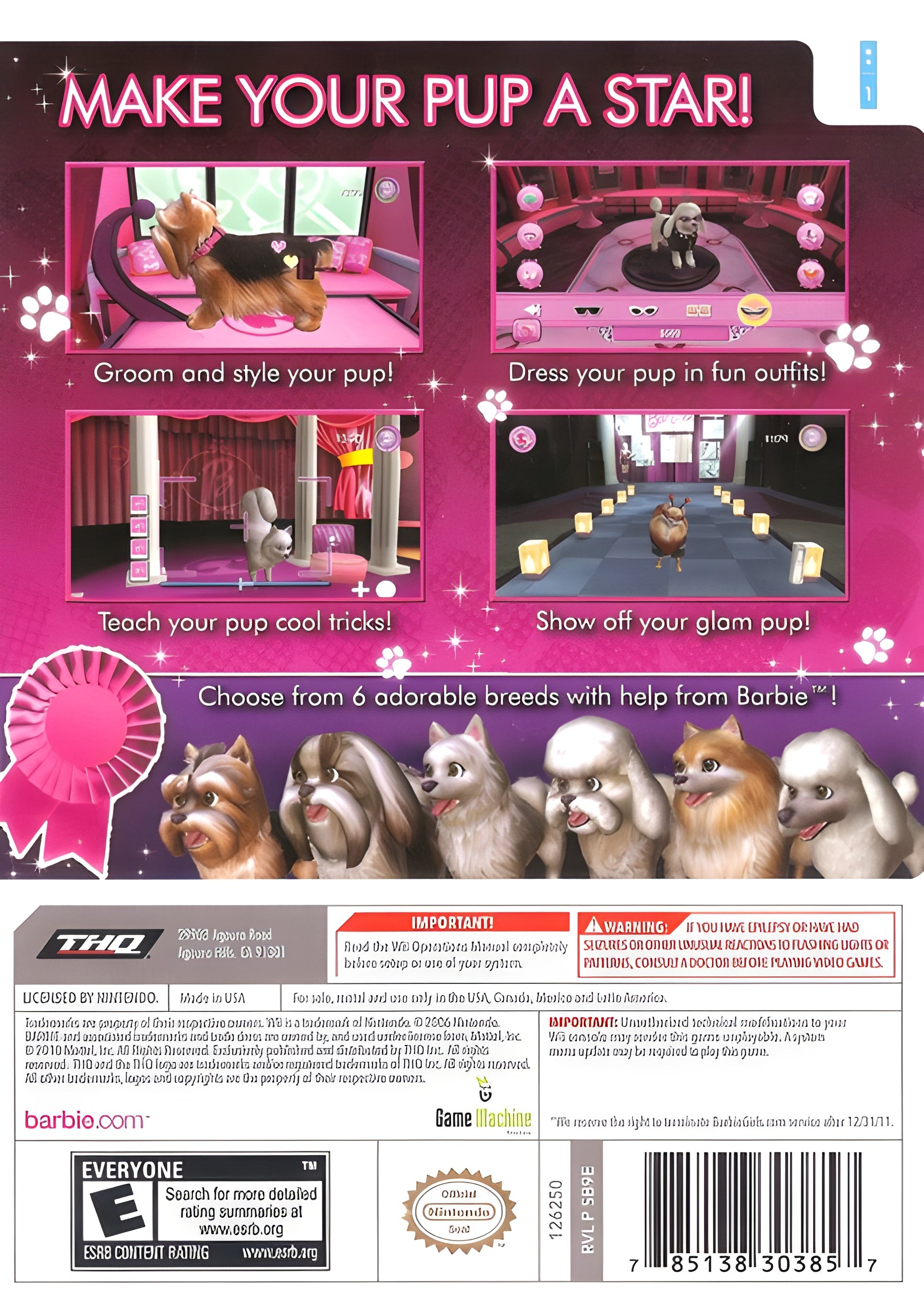 Barbie: Groom and Glam Pups Wii - Video Game - Used - CaveGamers - Image 2