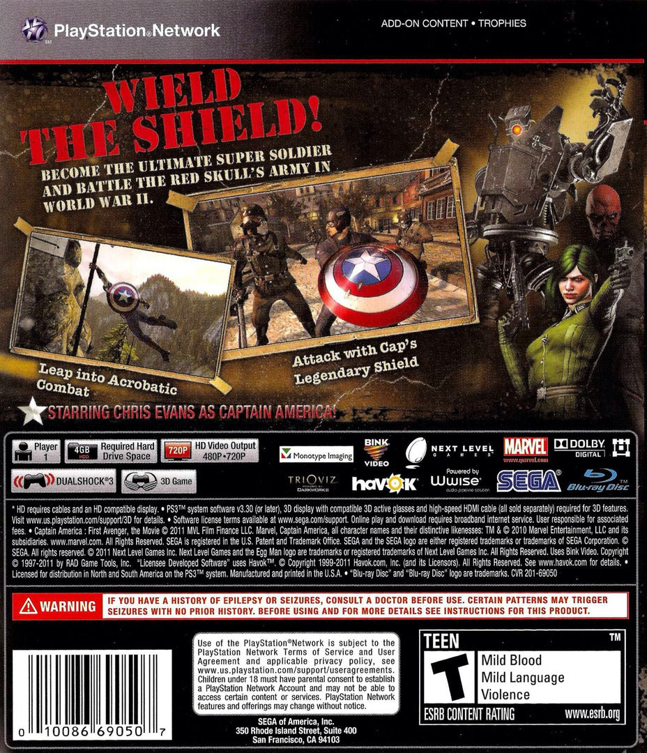 Captain America: Super Soldier PS3 - Video Game - Used - CaveGamers - Image 2