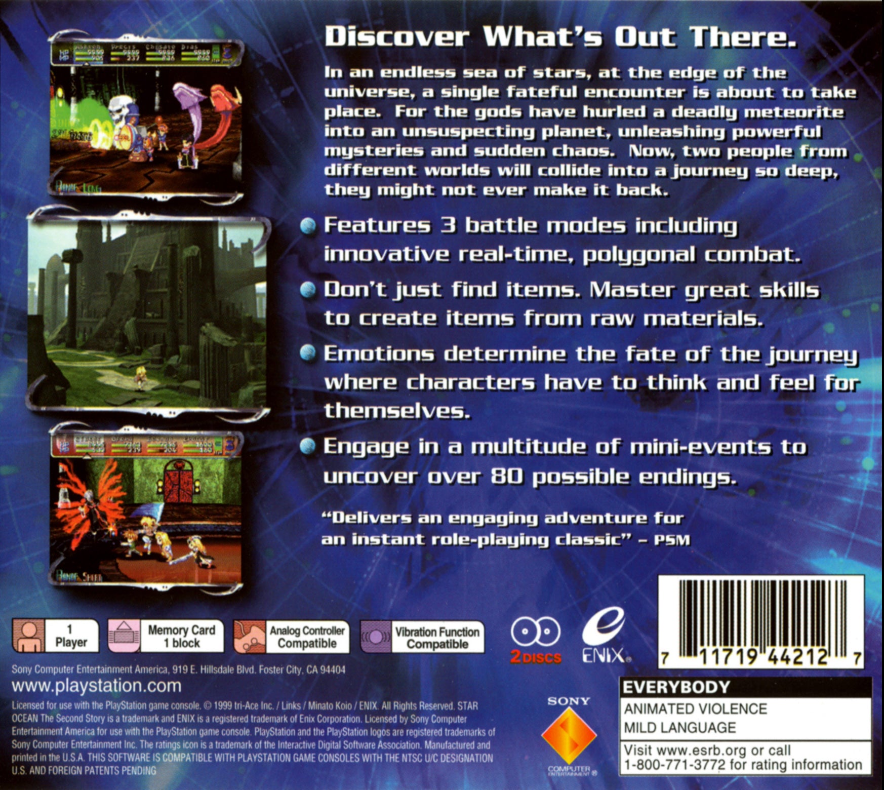 Star Ocean: The Second Story [2 Discs] Playstation - Video Game - Used - CaveGamers - Image 2