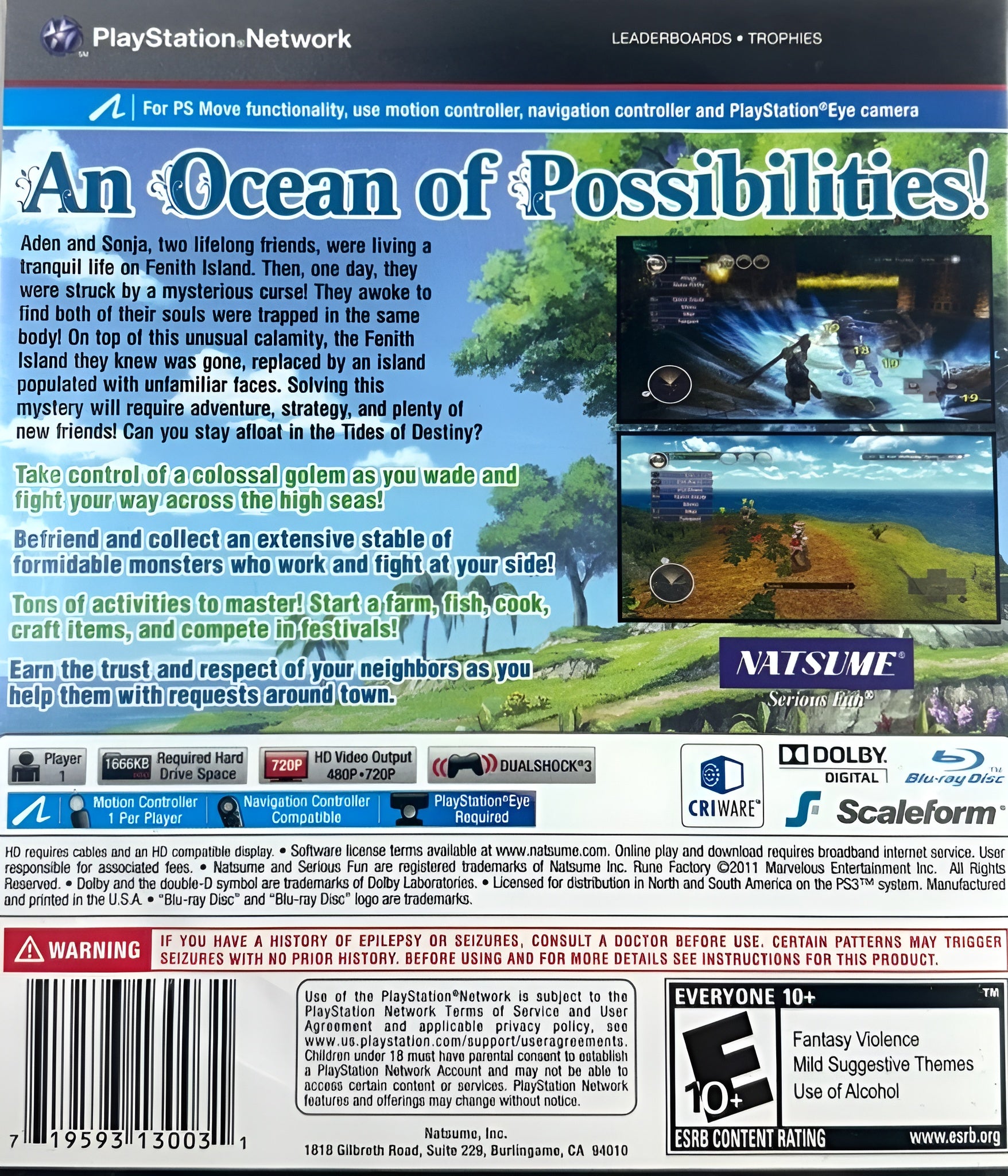Rune Factory: Tides of Destiny PS3 - Video Game - Used - CaveGamers - Image 2