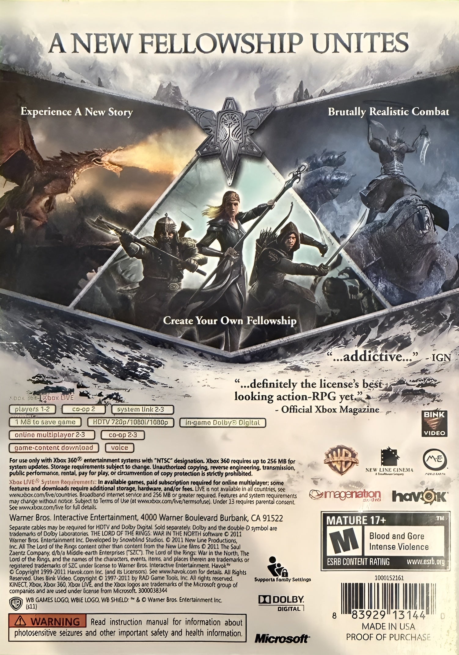The Lord of the Rings: War in the North Xbox 360 - Video Game - Used - CaveGamers - Image 2