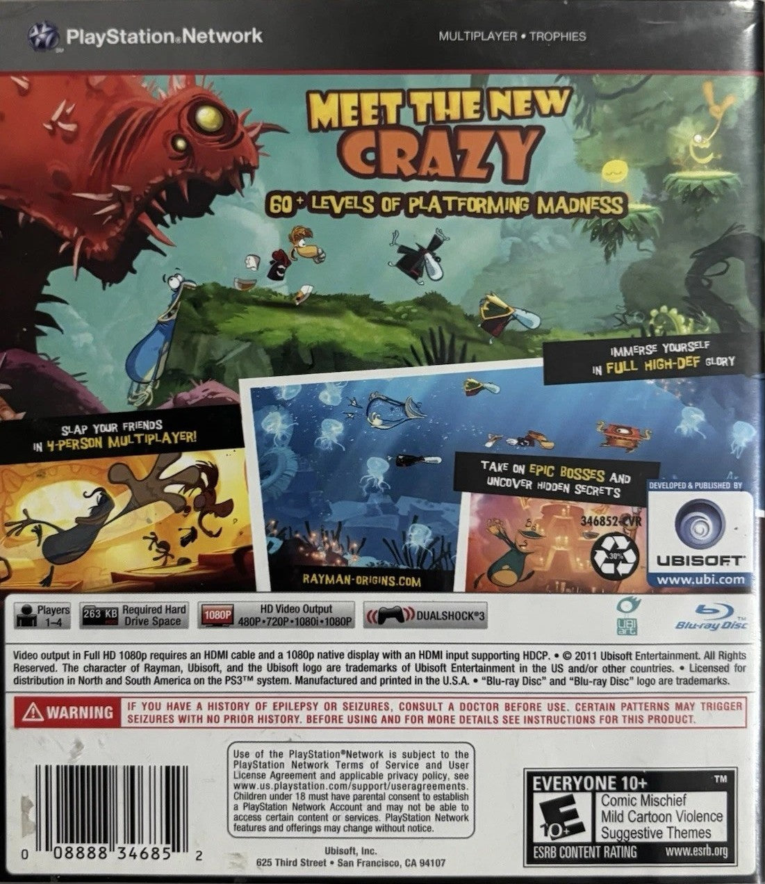 Rayman Origins PS3 - Video Game - Used - CaveGamers - Image 2