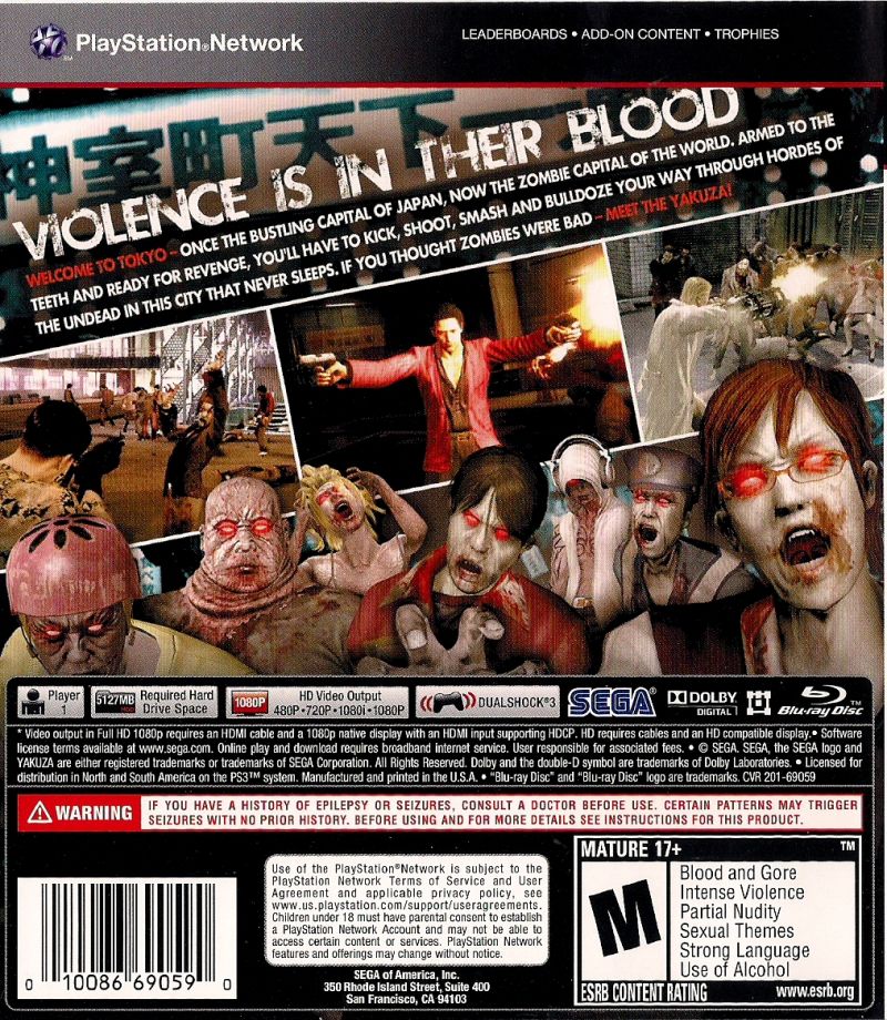 Yakuza Dead Souls PS3 - Video Game - Used - CaveGamers - Image 2