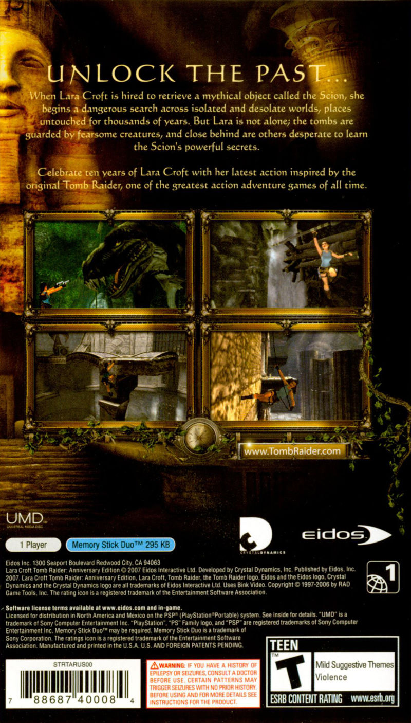 Tomb Raider Anniversary PSP - Video Game - Used - CaveGamers - Image 2