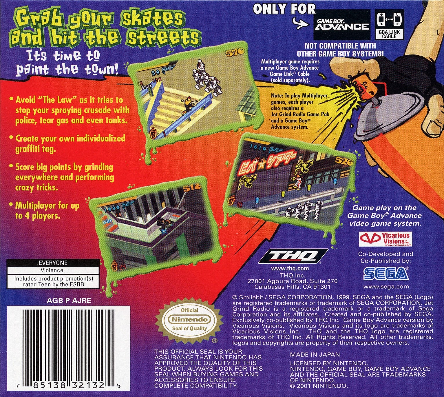 Jet Grind Radio Game Boy Advance - Video Game - Used - CaveGamers - Image 2