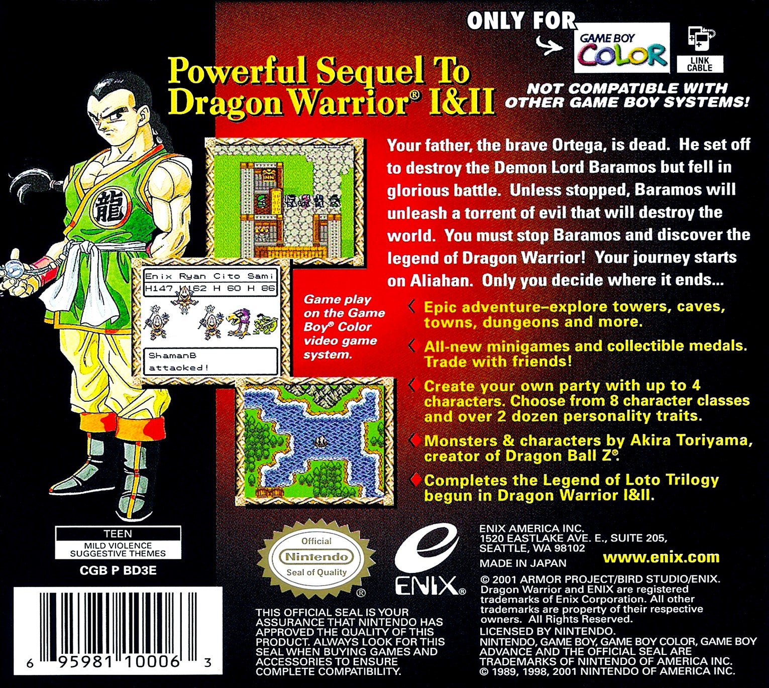 Dragon Warrior III Game Boy Color - Video Game - Used - CaveGamers - Image 2