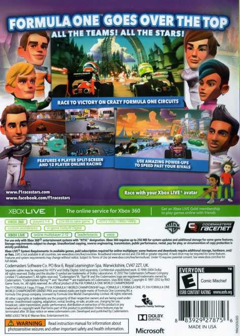 F1 Race Stars Xbox 360 - Video Game - Used - CaveGamers - Image 2
