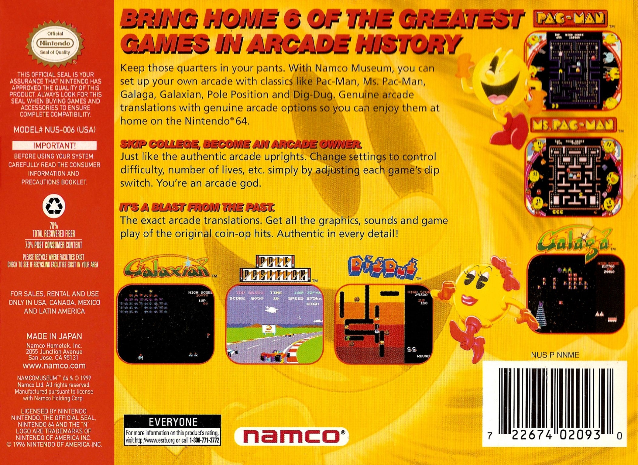 Namco Museum 64 N64 - Video Game - Used - CaveGamers - Image 2