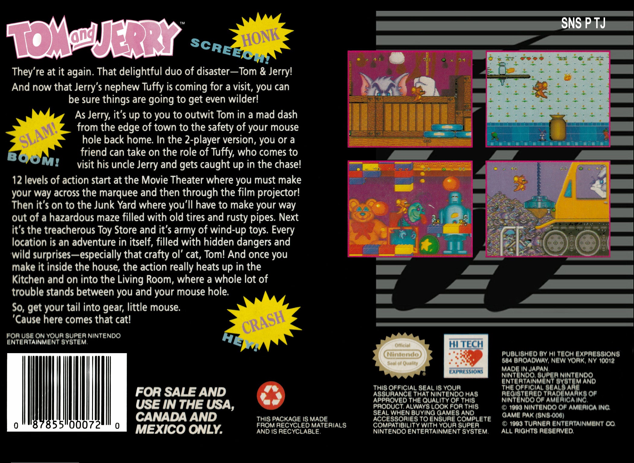 Tom And Jerry SNES - Video Game - Used - CaveGamers - Image 2